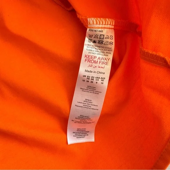 NWT PrettyLittleThing Orange Bodycon Mini Dress 6 Ruched Cup Cutout - Picture 6 of 8